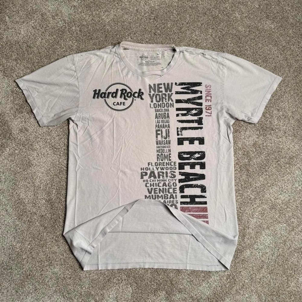 WHITE HARD ROCK‎ CAFE "DISTRESSED" GRAPHIC TEE